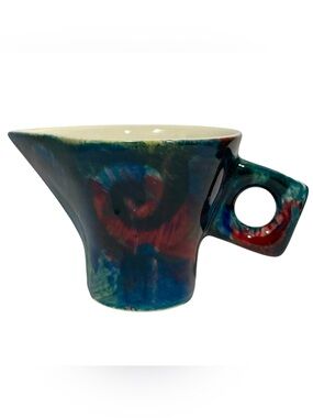 Vintage 1980s Signed Guy Simoneau Ceramic Creamer - Canada, Quebec Pottery Art